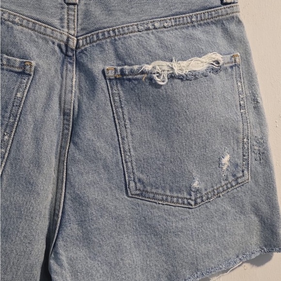 Agolde Distressed Blue Jean Shorts - Picture 8 of 12